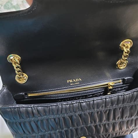 Prada Gaufre Leather Flap Black 1BD235 